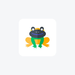 Toad flat color vector icon, pixel perfect icon
