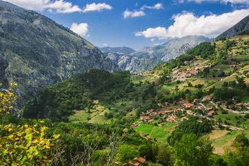 View of Linares y Navedo villages in the Peñarrubia valley (Cantabria)