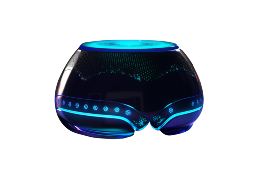 Amazing Portable Bluetooth Speaker Futuristic Isolated On transparent  Background 