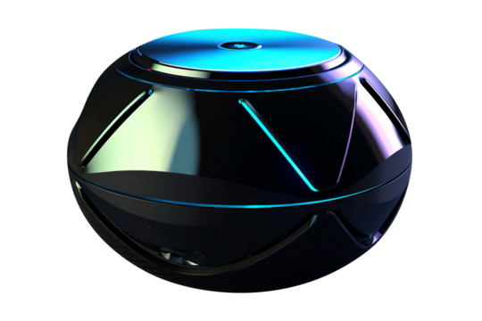 Amazing Portable Bluetooth Speaker Futuristic Isolated On transparent  Background  - Powered by Adobe