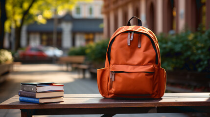 School bag. Back to school concept - obrazy, fototapety, plakaty
