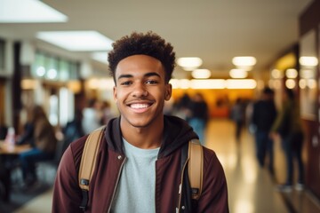 Portrait of a smiling male student on campus