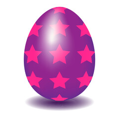 Easter fuchsia color Easter egg vector illustration. Colorful 3d egg in festive print for Easter holiday egg hunt decoration. Vector illustration.