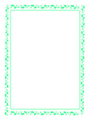 Green Floral frame with ornament border vector illustration	