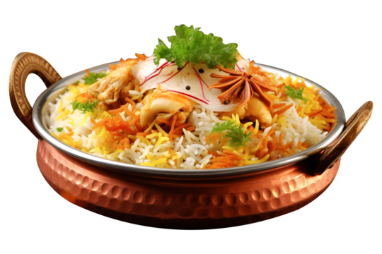 Delicious Biryani Isolated On transparent Background 