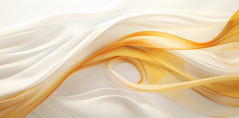 Silk yellow fabric background.  Generative ai