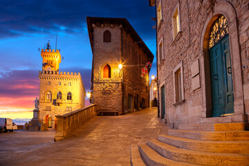 San Marino, Republic of San Marino, Italy. Cityscape image of old town San Marino, Italy with...