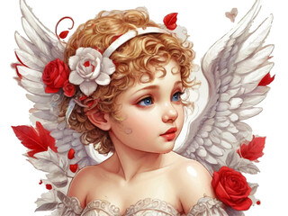 angel with rose