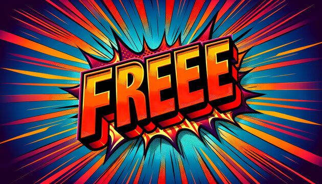 xplosive rays shooting outwards in a spectrum of bright colors like red, blue, yellow, and orange, associated with promotional material, advertising giveaways and offers