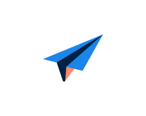 Isolated paper airplane vector illustration in flat style design.	
