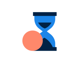 Isolated Hourglass and coin vector illustration in flat style design.