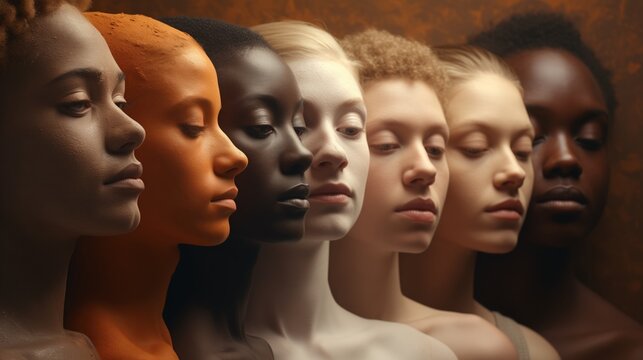 Different people with different shades of skin color. Individuality, Diversity image concept.