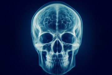 X-ray image of a head. ai generative