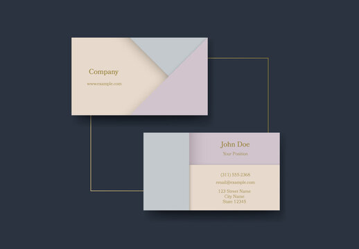 Soft Pastel Colors Elegant Minimalist Business Card Template with Elevation Effect