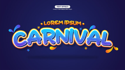 Carnival Cute and Funny Vector 3D text effect