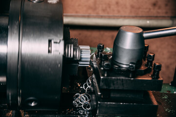 Metal processing technology on a vintage metal cutting machine