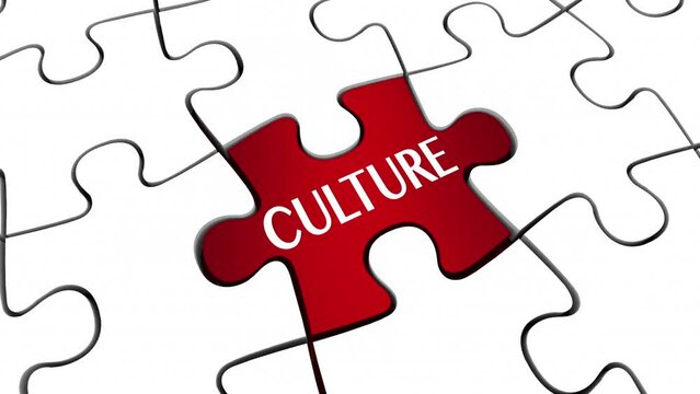 Culture Puzzle Piece Shared Heritage Background Community Values 3d Animation