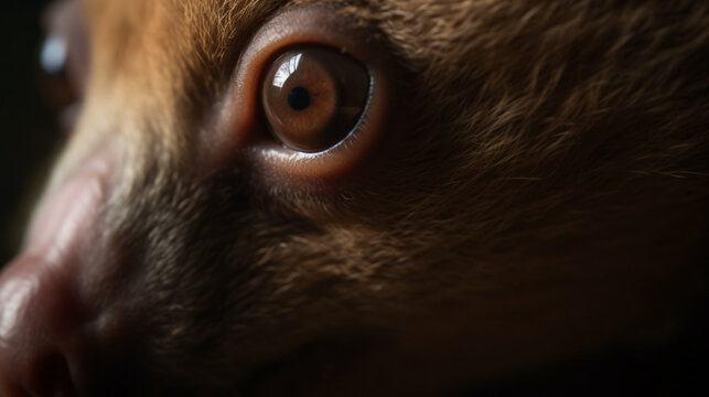 close-up shot of the enigmatic eyes of an aardwolf