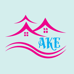 Fototapeta premium Creative modern and professional 'AKE' letter logo design for Construction company, brand and more others business