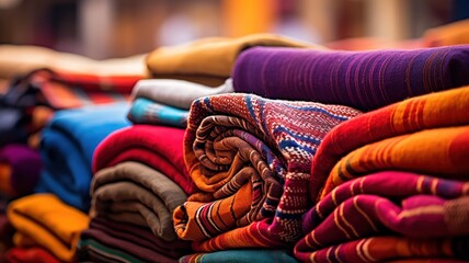 Textile fabrics at market