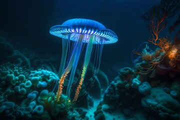 Fototapeta na wymiar underwater sea fish coral reef water diving scuba ocean blue tropical.