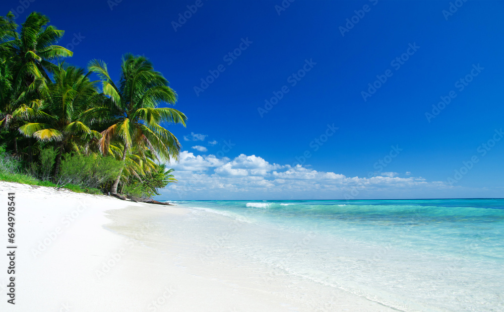 Poster tropical sea under the blue sky. beautiful beach