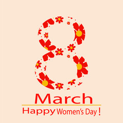 Festive, original postcard for International Women's Day on March 8th.