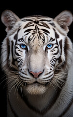 poderoso tigre branco com olhos azuis 