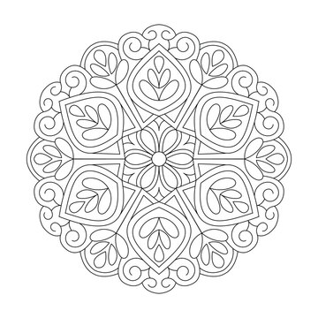 Meditation Spiritual mandala coloring book page vector file