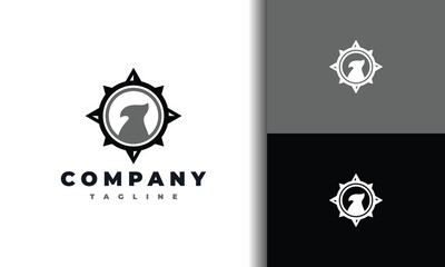 compass and eagle head logo