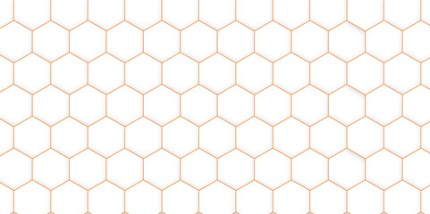 Background with hexagons Abstract background with hexagons. Seamless background orange stroke. Abstract honeycomb background.