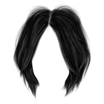 Modern short hair png free hand painted illustration
