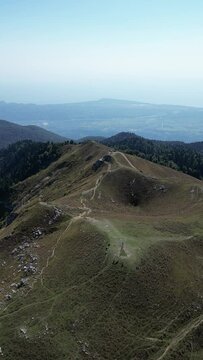 aerial view from mountain peak to the Black Sea