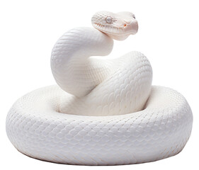 Fototapeta premium Albino Snake, Albino Reptile, Unique Serpent, isolated on the transparent background PNG.
