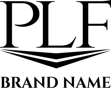 PLF initial letter logo design vector