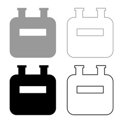 Gas meter account set icon grey black color vector illustration image solid fill outline contour line thin flat style