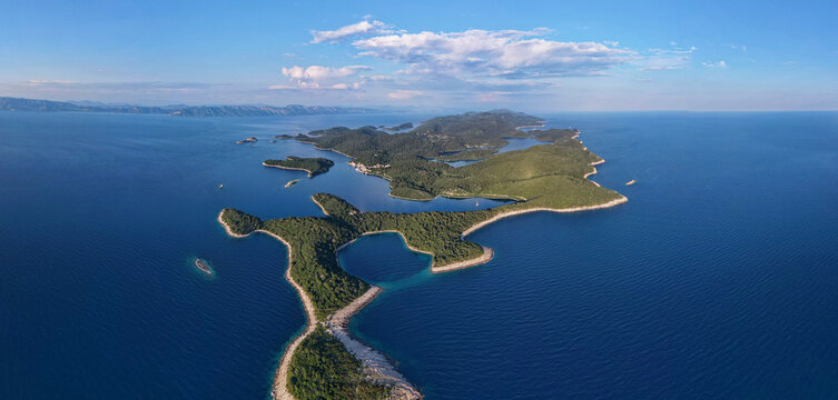 View of Mljet Island in Croatia. The National Park covers the western part of the island, which many regard as the most alluring in the Adriatic, full of lush and varied Mediterranean vegetation.