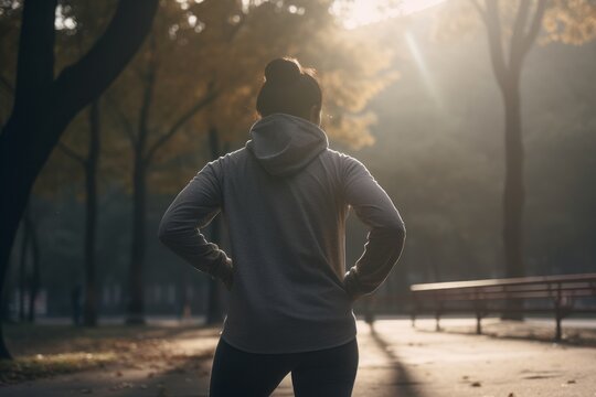 A person with hoodie getting ready to exercise 
