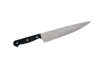 Professional cooking knife isolated on a transparent background.