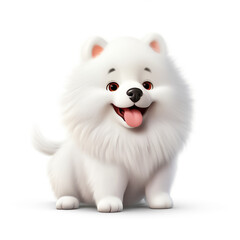 Obraz premium Dog chubby cute,cartoon,character design,illustration,3d,full body,on isolate white background created with Generative Ai