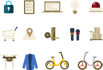Obraz premium Business flat illustration icon collection