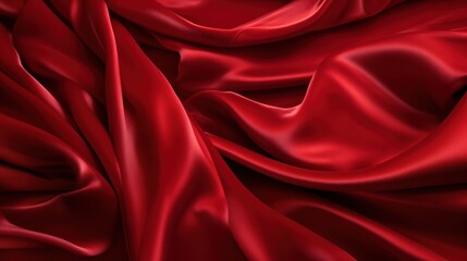 Obraz premium the lush texture of red velvet fabric with elegant folds, highlighting its luxurious and tactile quality. The deep red color and plush material are ideal for designs sophistication and comfort.