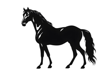 Obraz na płótnie Canvas horse silhouette isolated on white background
