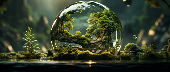 Glaskugel der Natur : Umweltbewusstsein - obrazy, fototapety, plakaty