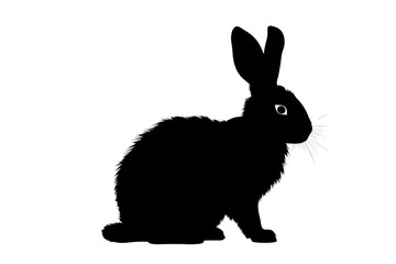 Obraz premium rabbit silhouette isolated on white background