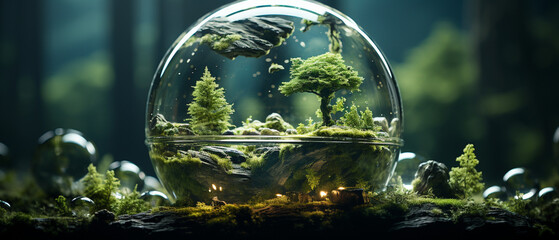 Umweltschonendes Design: Glaskugel der Natur - obrazy, fototapety, plakaty