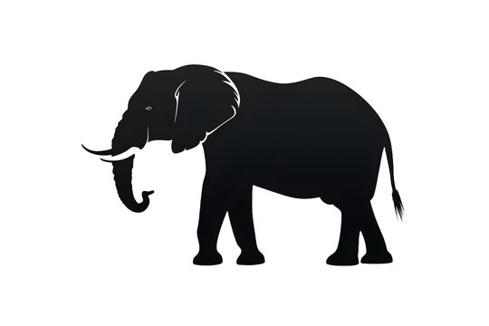 black elephant isolated on white background