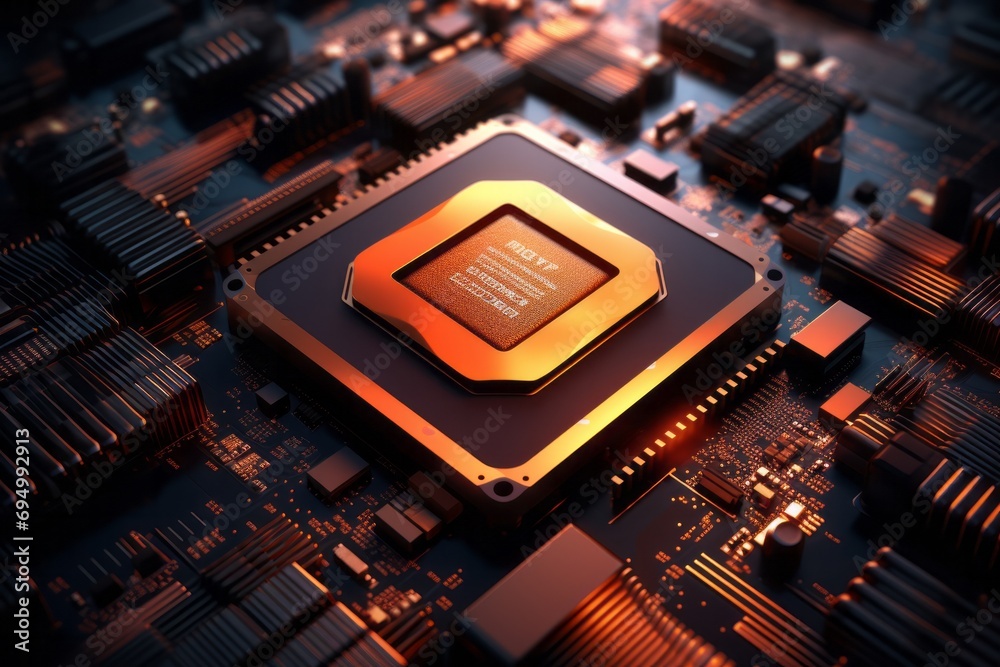 Poster central computer processors cpu concept