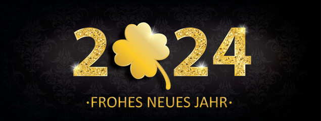 Frohes Neues Jahr 2024 - obrazy, fototapety, plakaty