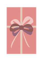Gift box with ribbon.
